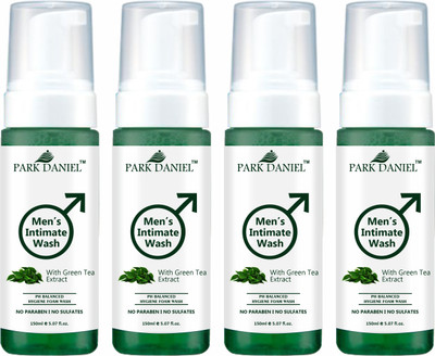PARK DANIEL Men's Intimate Wash Maintain Ph Balance with Green Tea Extract Pack 4 of 150ML(4 x 150 ml)