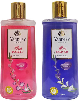 Yardley London IRIS & VIOLET AND GARDENIA & WATERLILLY SHOWER GEL,250 ML EACH,PACK OF 2(2 x 250 ml)