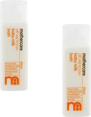 Mothercare ALL WE KNOW BABY MILK BATH 300ML EACH (PACK-2)(2 x 300 ml)