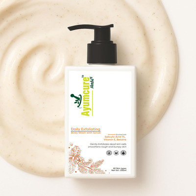 Ayumcure Exfoliating Body Wash/Scrub mixed with Salicylic Acid for Smooth & Clear Skin(200 ml)