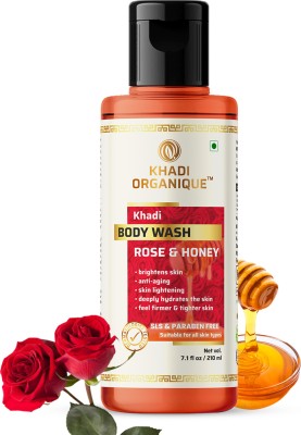 khadi ORGANIQUE ROSE & HONEY BODY WASH (SLS & PARABEN FREE)(2 x 105 ml)