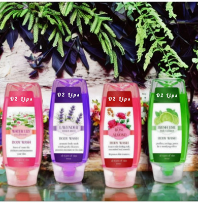 D2 LIPS Skin Care Body Wash For Men and Women(4 x 100 ml)