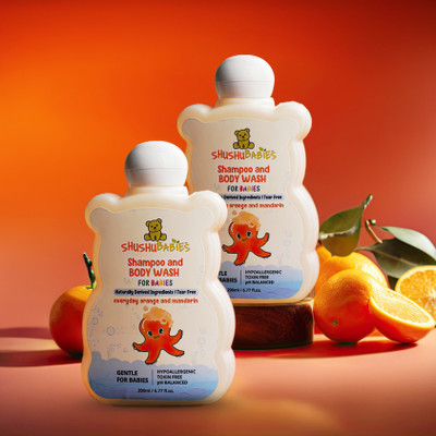 ShuShu Babies Everyday Orange & Mandarin Shampoo and Body Wash for Babies- 200ml | pack of 2(2 x 200 ml)