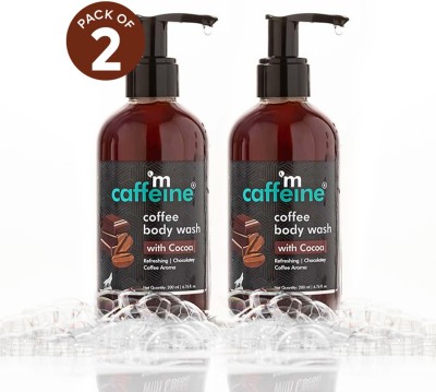 mCaffeine Coffee Cocoa Body Wash for D Tan & Glowing Skin Refreshing Fragrance Pack of 2(2 x 200 ml)