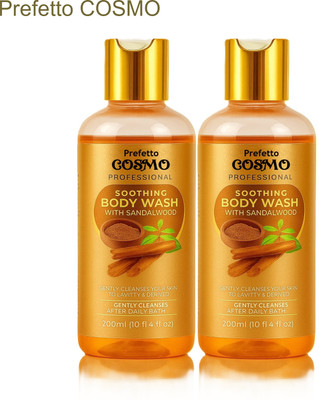 Prefetto COSMO Sandalwood Body Wash for D Tan & Balanced Glow(2 x 200 ml)