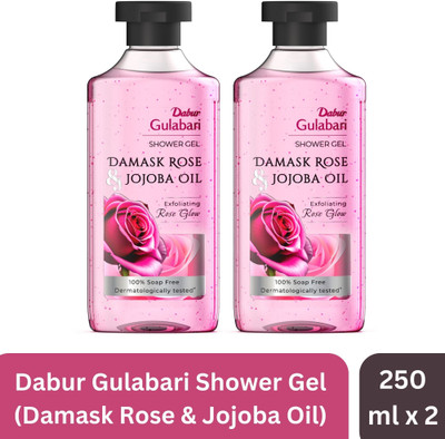 Dabur Gulabari Body Wash Shower Gel (Combo Pack) - Damask Rose & Jojoba Oil | 100% Soap free(2 x 250 ml)