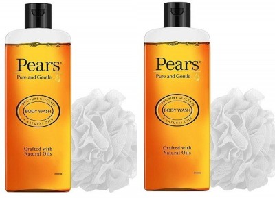 Pears 2]PURE AND GENTLE BODY WASH LOOFAH COMBO 250ML [PACK OF 2](2 x 250 ml)