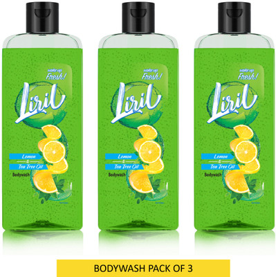 Liril Lemon and Tea Tree Oil Body Wash with Long Lasting Fragrance(3 x 250 ml)