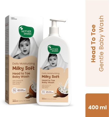 Mother Sparsh Milky Soft Head to Toe Tear Free 2 in 1 Natural Body Wash & Shampoo for Babies(400 ml)