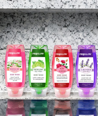 PIRKGLOW Floral Whisper smooth and moisturised Body wash(4 x 100 g)