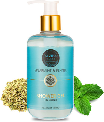 ALZIBA CARES Shower Gel Body Wash Spearmint & Fennel | In-Build Moisturizer(300 ml)