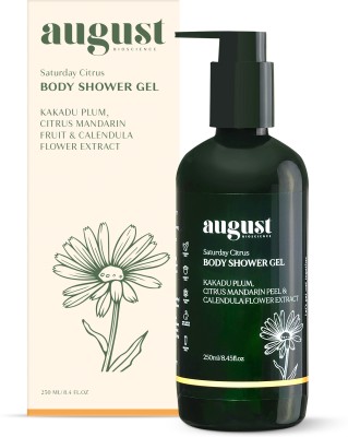 August Bioscience Body Shower Gel with Kakadu ,Mandarin Fruit and Calendula Flower Extracts.(250 ml)