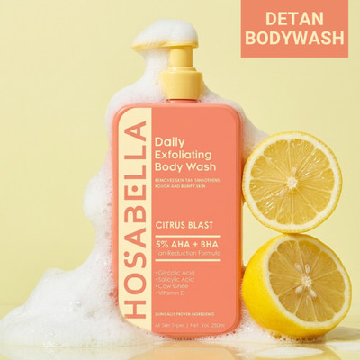 HOSABELLA Citrus Blast Body Wash | Salicylic acid, 5% AHA + BHA Detan Formula(250 ml)