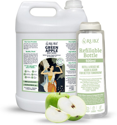 Rubz Green body wash 5 litre | shower gel for women and men(5 L)