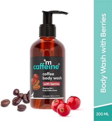 mCaffeine Coffee Body Wash with Berries | De-Tan & Deep Cleanse Shower Gel | Berry Aroma(200 ml)