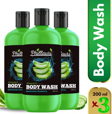 Phillauri Aloevera Refreshing and Nourishing Shower with Our Moisturizing Body Wash(3 x 200 ml)