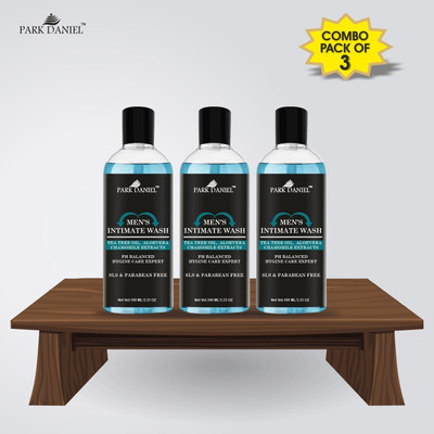 PARK DANIEL Natural pH Balanced Men Intimate Wash- Hygine Care Expert Combo pack of 3 bottles of 100 ml(300 ml)(3 x 100 ml)
