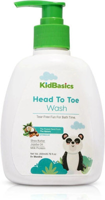 KIDBASICS Head-to-Toe Wash for Babies | Aloe Vera & Coconut Oil | Gentle Cleansing(200 ml)