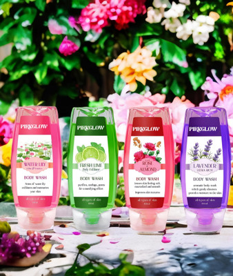 PIRKGLOW Cherry Bloom Wash smooth and moisturised Body wash(4 x 100 g)