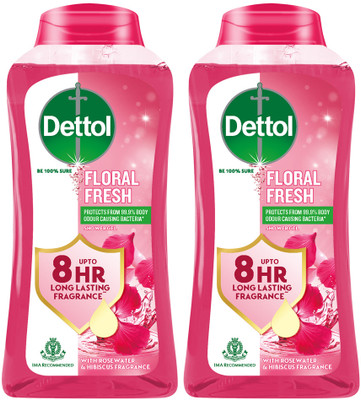 Dettol Body Wash & Shower Gel for Women and Men,Floral Fresh (250ml-Pack of 2)(2 x 250 ml)