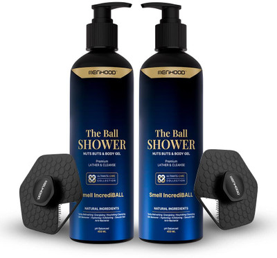MENHOOD Bath Bundle Package | Set of 4 | Pack of Ball Shower Gel with Scoob | Body wash(2 x 450 ml)