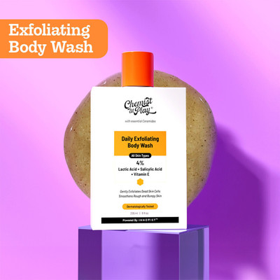 Chemist at Play Exfoliating Body Wash - Lactic Acid, Salicylic Acid | Shower Gel for Women & Men(236 ml)