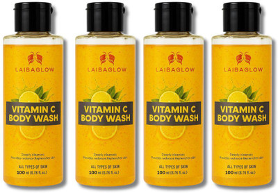 Laibaglow Vitamin C Body Wash for Glowing Skin with Lemon Extract – 100ml x 4 Pack(4 x 100 ml)