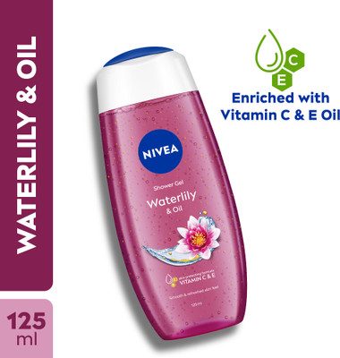 NIVEA Body Wash, Waterlily & Oil Shower Gel, Pampering Care with Refreshing Scent of Waterlily Flower(125 ml)