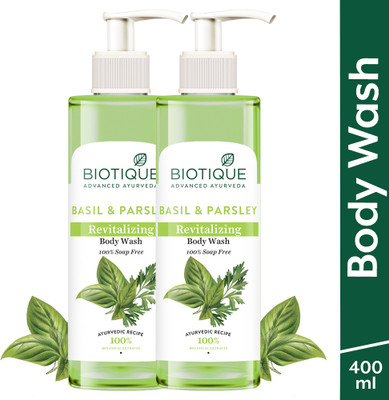 BIOTIQUE Basil & Parsley Revitalizing Body Wash(2 x 200 ml)