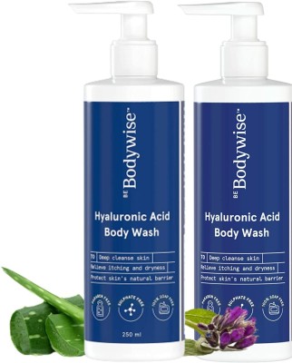 Be Bodywise Hyaluronic Acid Body Wash with Aloe Vera | Deep Cleanses Skin & Hydrates Skin(2 x 250 ml)