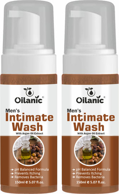 Oilanic Foaming Foam For Mens Intimate Wash ( With Argan Oil Extract) Pack Of 2 (300ml)(2 x 150 ml)