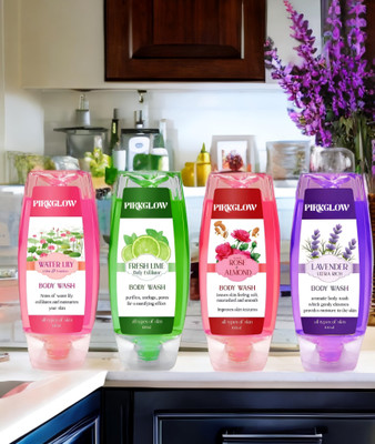PIRKGLOW Citrus Zing smooth and moisturised Body wash(4 x 100 g)