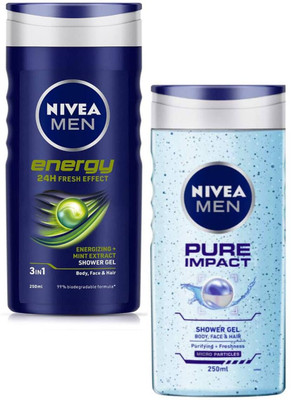 NIVEA Energy & Pure Impact shower Gel 250ml Set of 2(2 x 250 ml)