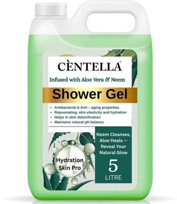 CENTELLA Body wash| Antibacterial & Anti aging| Body wash for Women| Aloe & Neem Extracts(5 L)