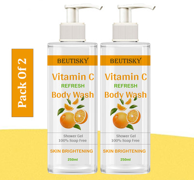 BEUTISKY Vitamin C Body Wash with Lemon & Orange for Radiant & Brightening Skin Pack 2(2 x 250 ml)