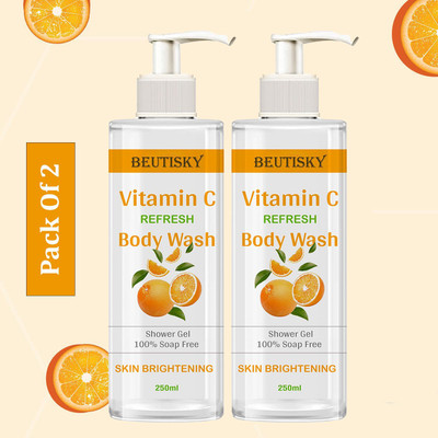 BEUTISKY Nourishing Vitamin-C Infused Body Wash with Antioxidants & Bright Skin Pack 2(2 x 250 ml)