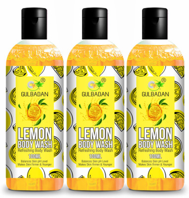 GULBADAN Lemon Body Wash - Makes Skin Firmer & Younger - Pack of 3(3 x 100 ml)