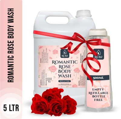 Rubz Romantic Rose Body Wash|Liquid Soap| Shower Gel |Best for Hotel, Spa, Salon(5 L)