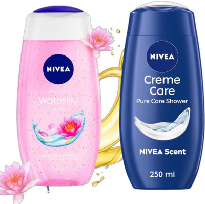NIVEA Waterlily & Cream Care 250ml Shower gel Set of 2(2 x 250 ml)