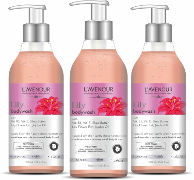 L'avenour Lily Body Wash for Deep Cleansing & Soft Skin | SLS & Paraben Free Shower Gel(3 x 300 ml)