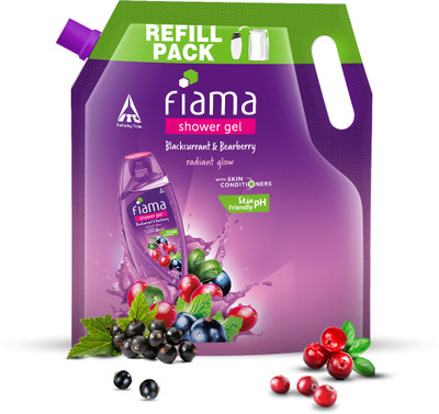FIAMA Body Wash Shower Gel Blackcurrant & Bearberry Value Pouch, For Moisturized Skin(1400 ml)