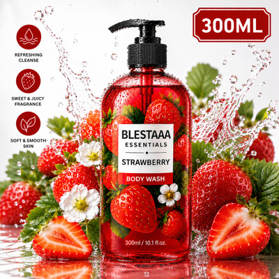 blestaaa essentialss SkinLove Juicy Strawberry Body Wash – Sulfate-Free(300 ml)