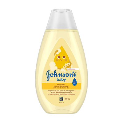 JOHNSON'S Baby Top-to-Toe Bath| No tears formula| Gentle wash| pH balanced(200 ml)