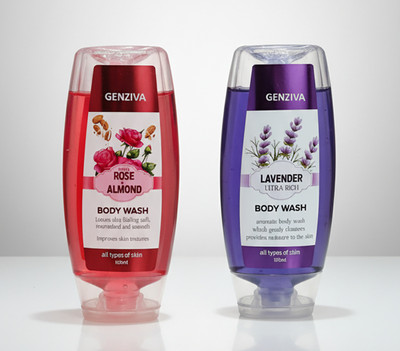 Genziva Rose Almond & Lavender Body Wash - Pack of 2(2 x 100 ml)