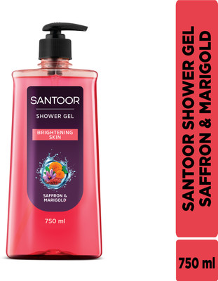 Santoor Brightening Shower Gel With Natural Saffron & Marigold Extracts(750 ml)