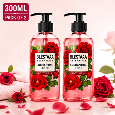 blestaaa essentialss Rose Glow Body Wash – Brightening & Radiant Skin Formula(2 x 300 ml)