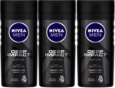 NIVEA Deep Impact 250ml Shower gel Set of 3(3 x 250 ml)