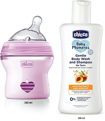 Chicco Baby Wash and Shampoo 200ml and Natural Feeding Bottle 150ml (combo)(2 x 100 ml)