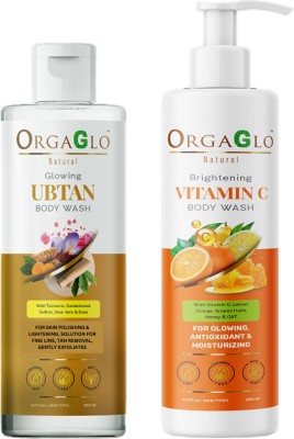orgaglo Natural Ubtan Body Wash and Vitamin C Body Wash Pack of 2(2 x 250 ml)