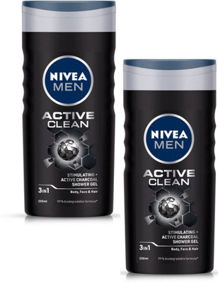 NIVEA Active Clean shower Gel 250ml Set of 2(2 x 250 ml)